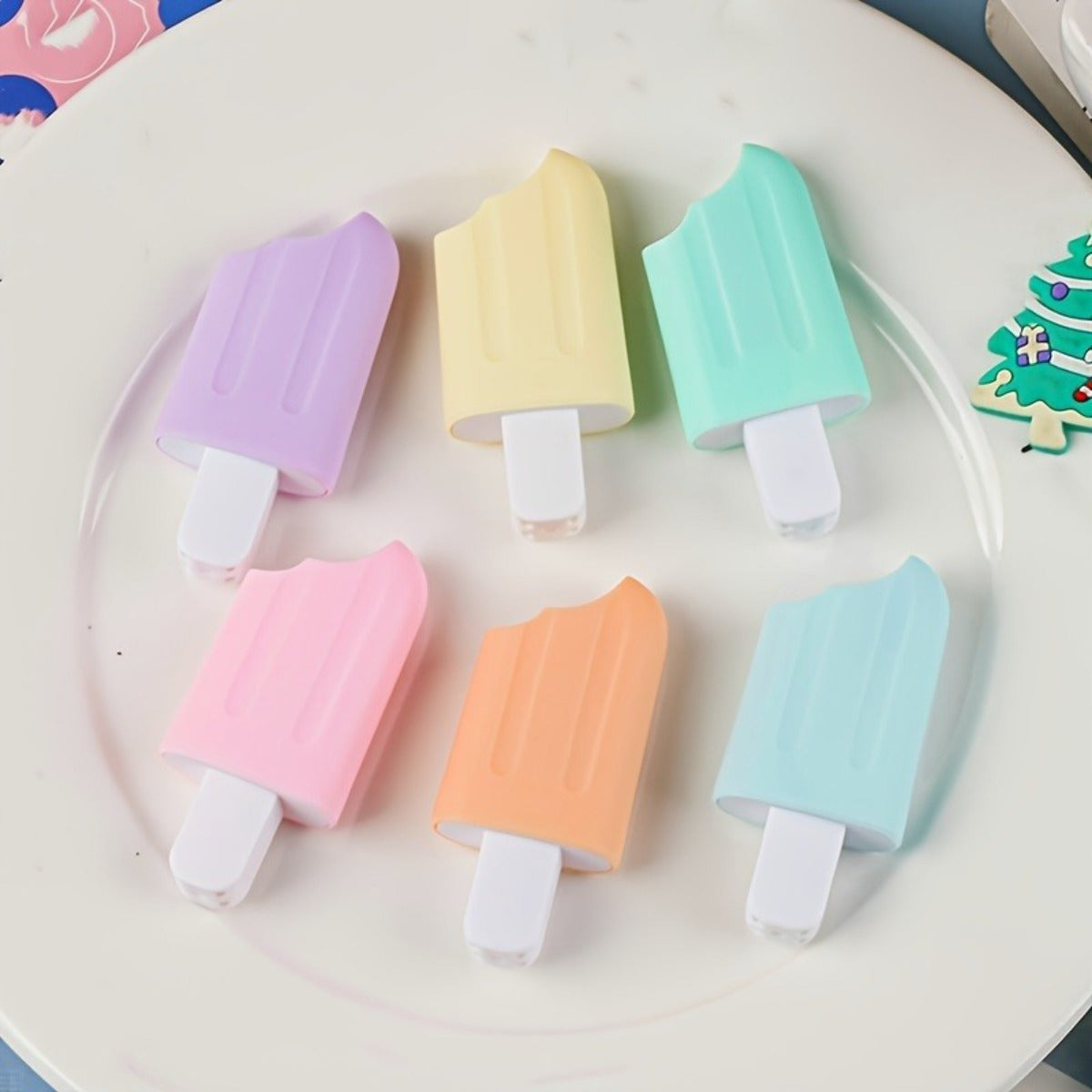 6pcs Mini Ice Cream Popsicles In Colorful Fluorescent Pens!