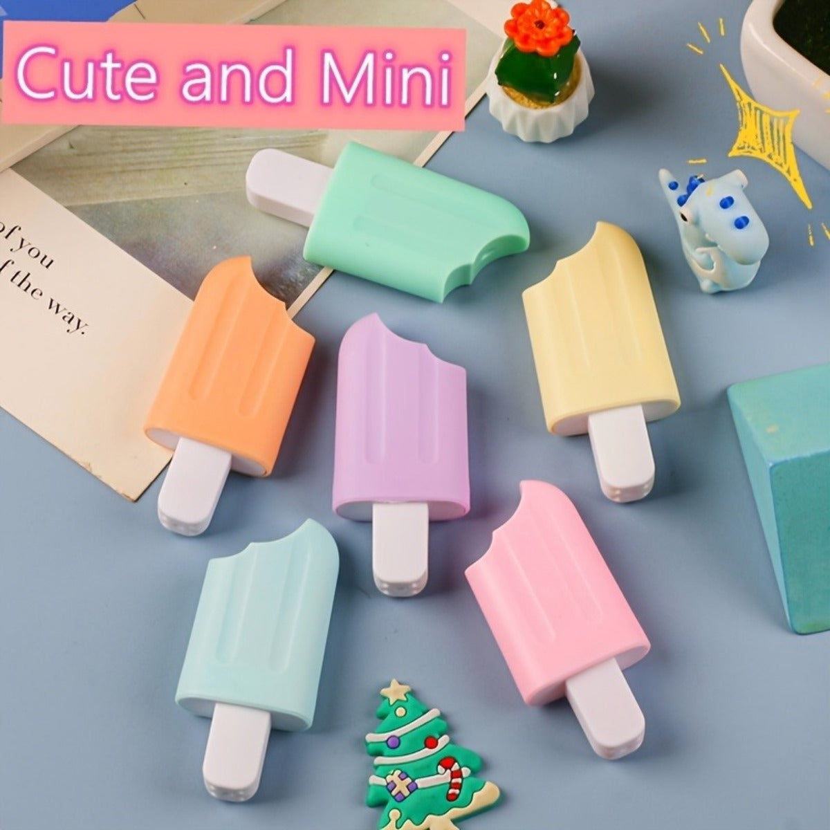 6pcs Mini Ice Cream Popsicles In Colorful Fluorescent Pens!