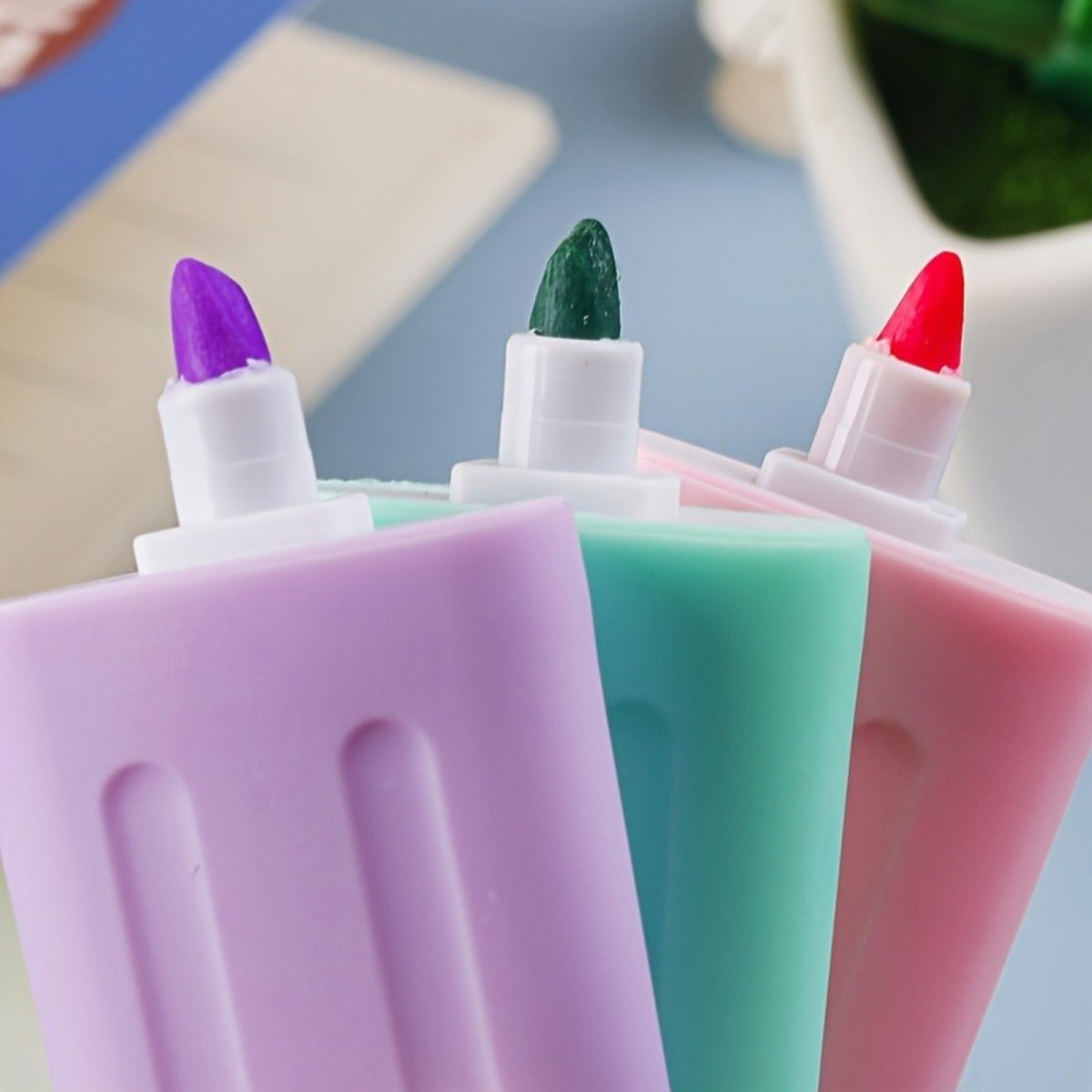 6pcs Mini Ice Cream Popsicles In Colorful Fluorescent Pens!