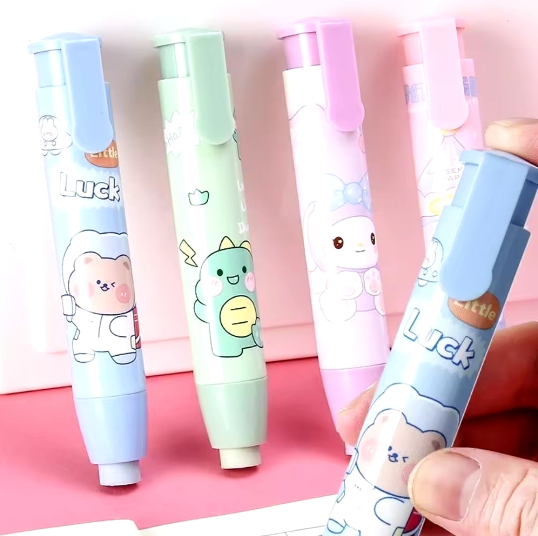 1pc, Retractable Push-type Eraser, Drawing Design,Stylish Stationery for kids