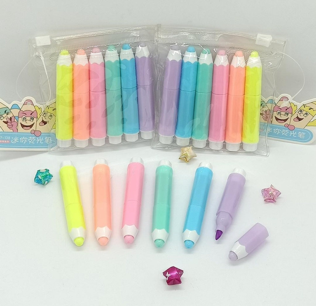 6pcs Kawaii Highlighter Pen Set!