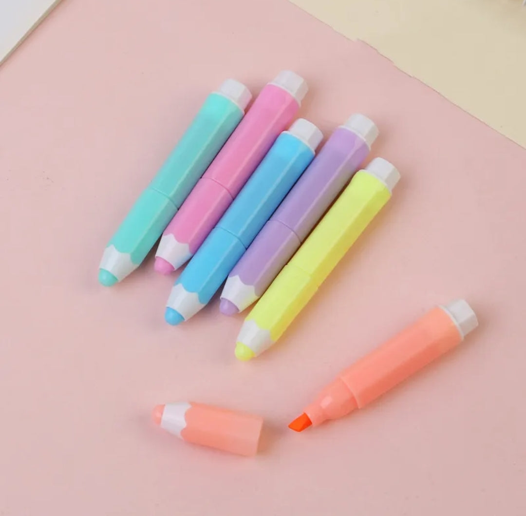 6pcs Kawaii Highlighter Pen Set!