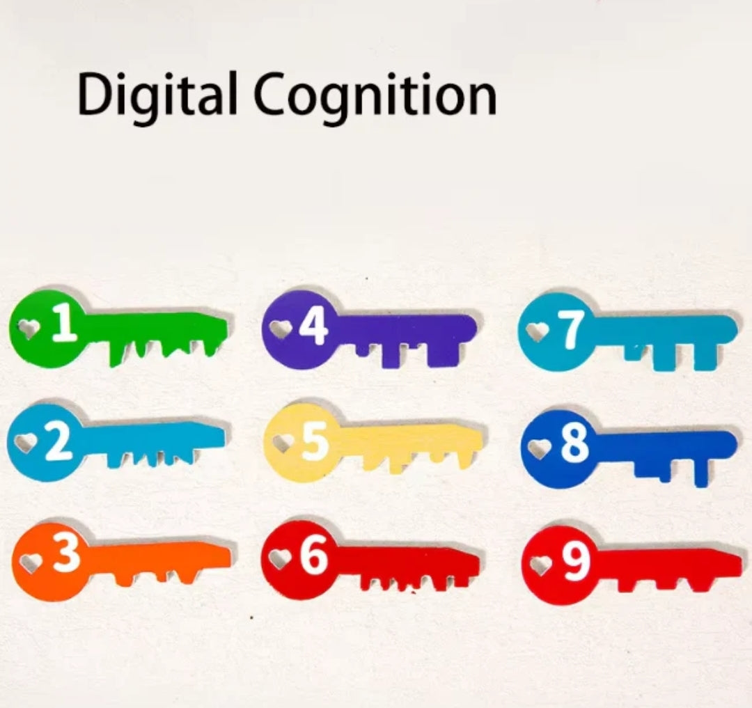 26Pcs Montessori Digital Number Lock And Key Matching Game