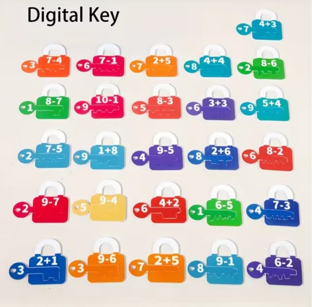 26Pcs Montessori Digital Number Lock And Key Matching Game