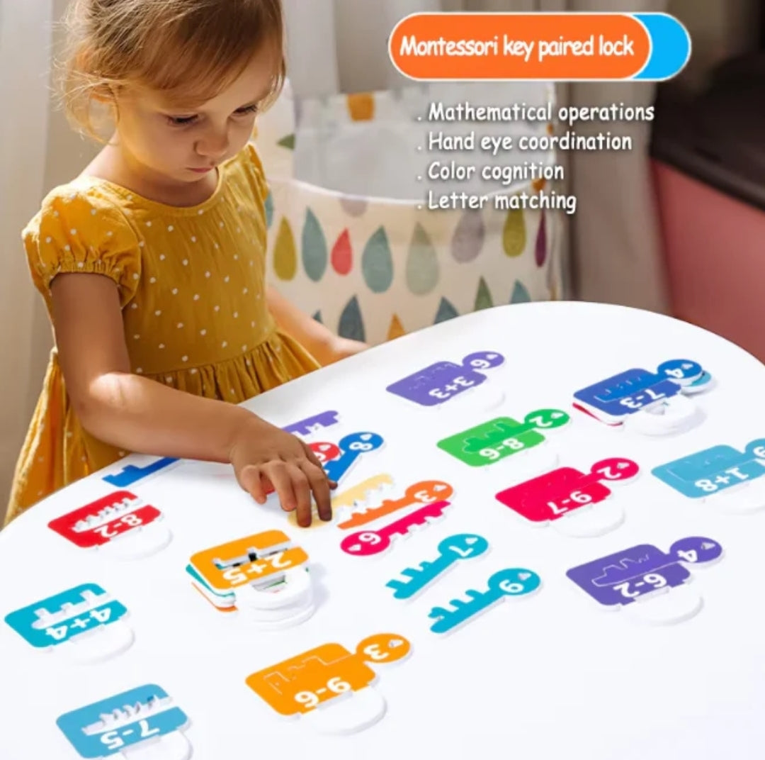 26Pcs Montessori Digital Number Lock And Key Matching Game