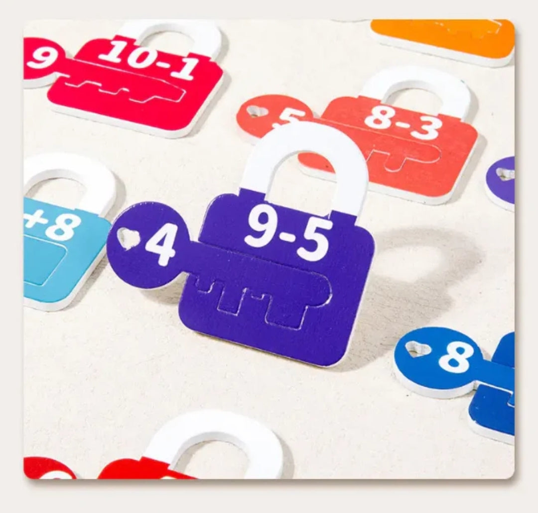 26Pcs Montessori Digital Number Lock And Key Matching Game