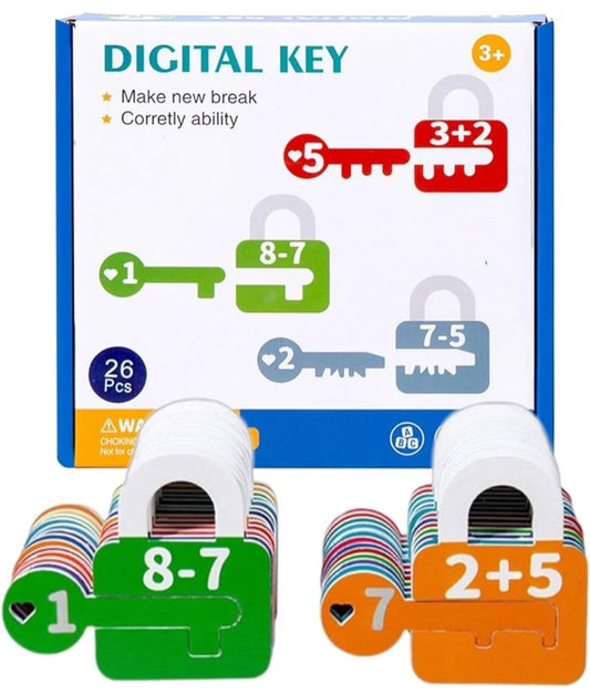 26Pcs Montessori Digital Number Lock And Key Matching Game