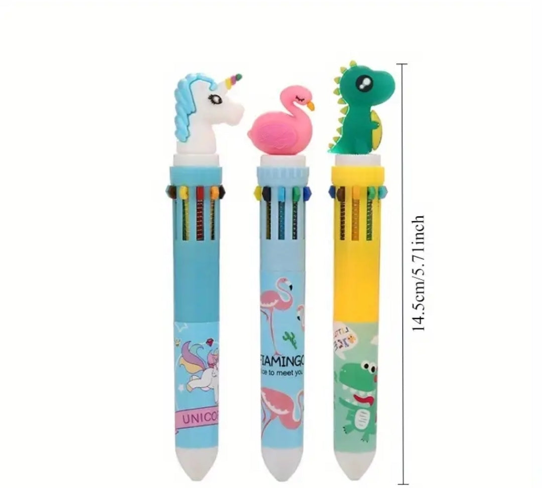 Cartoon Multicolor  Pen | 10 Colour Creative Pen!