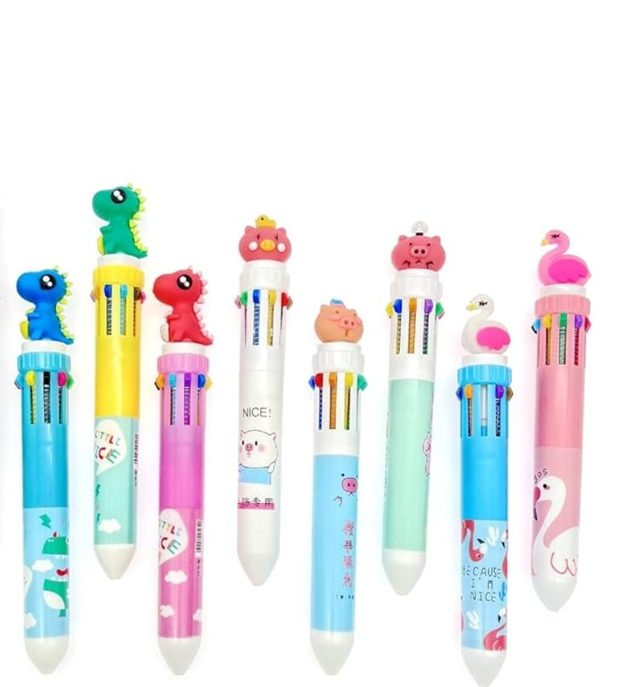 Cartoon Multicolor  Pen | 10 Colour Creative Pen!