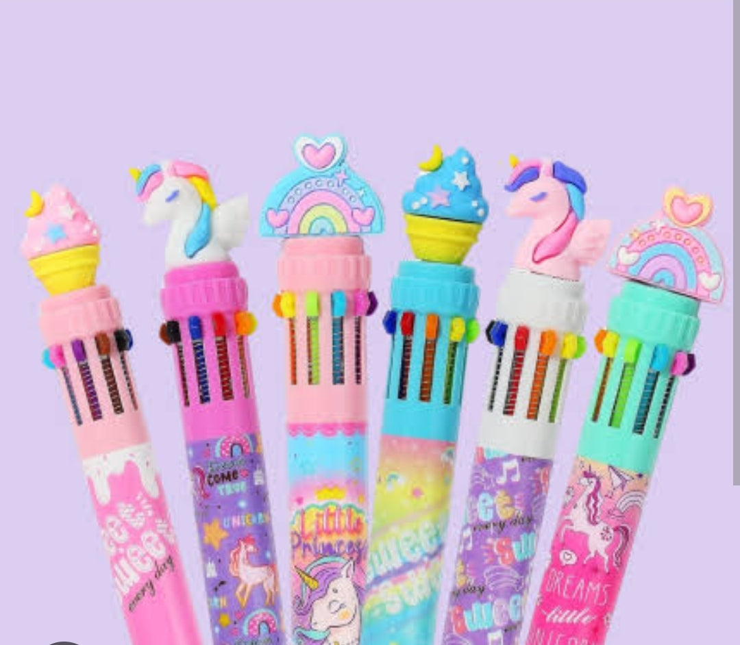 Cartoon Multicolor  Pen | 10 Colour Creative Pen!