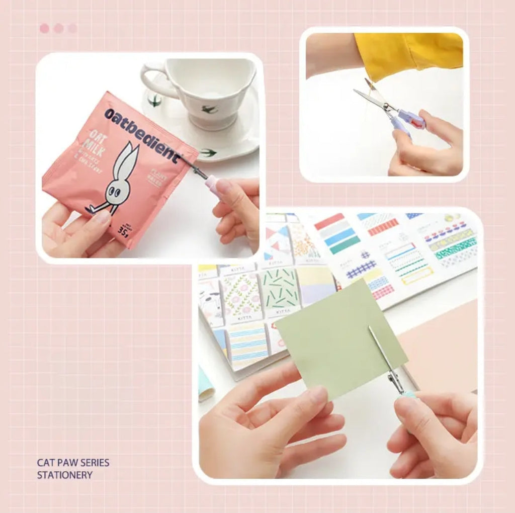 1pc KAWAII Cat Claw Scissors Portable Mini Pen Scissors Student paper Cutting Stationery