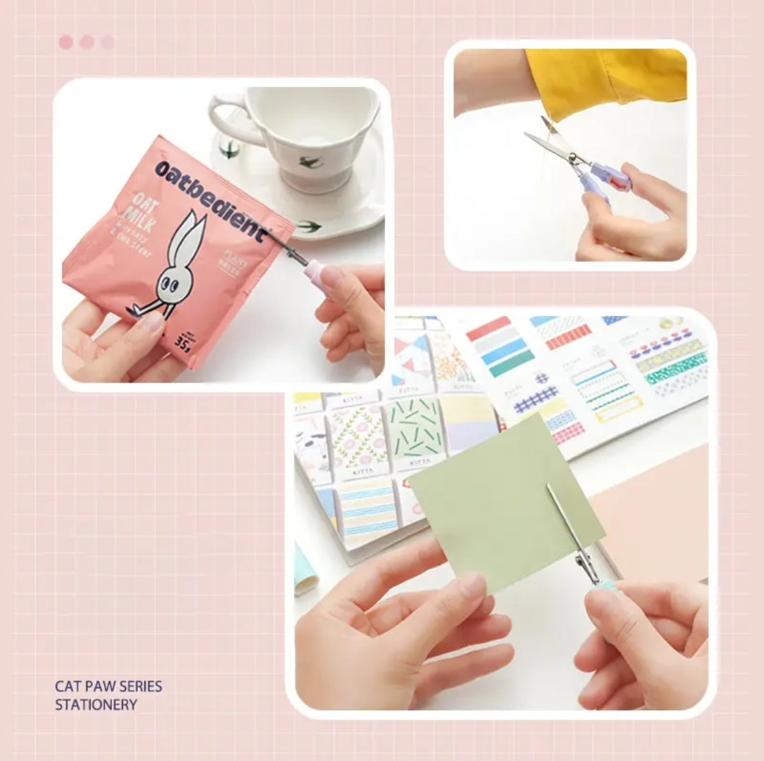 1pc KAWAII Cat Claw Scissors Portable Mini Pen Scissors Student paper Cutting Stationery