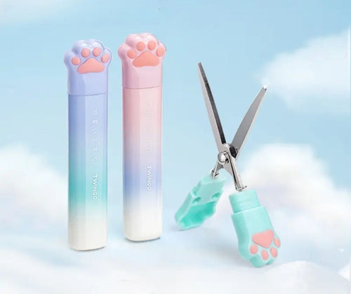 1pc KAWAII Cat Claw Scissors Portable Mini Pen Scissors Student paper Cutting Stationery