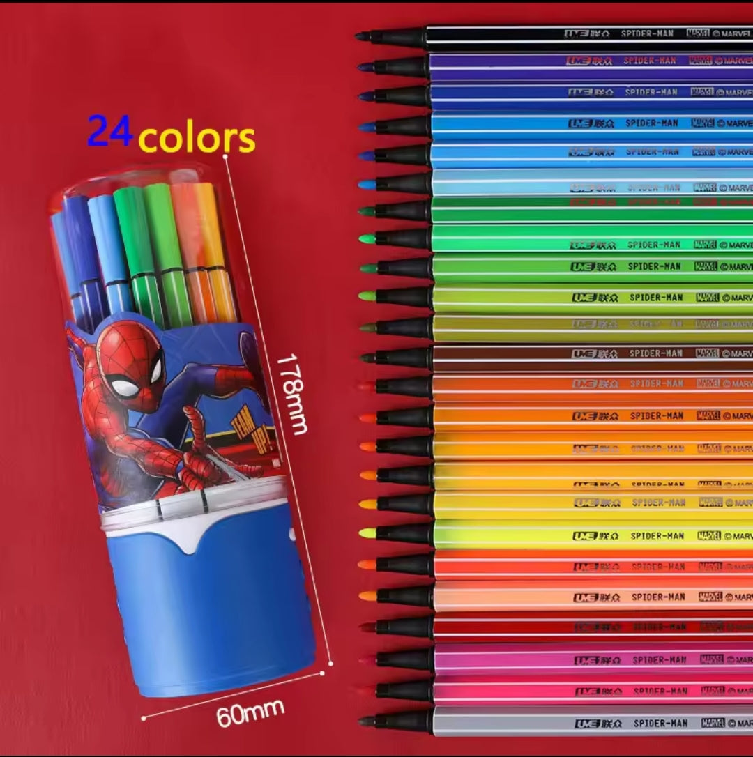 24pcs Disney Spiderman Washable Watercolour Marker