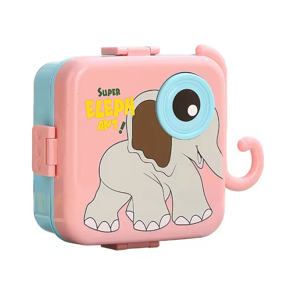3D Cartoon Kids Bento Box | Leakproof Lunch Containers, Cute Square Lunch Box for Kids, Microwave-Safe Food Storage Container
