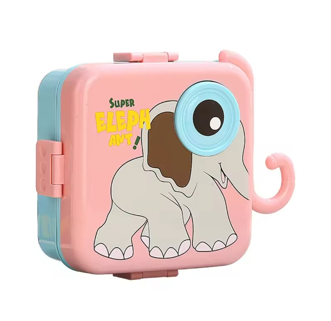 3D Cartoon Kids Bento Box | Leakproof Lunch Containers, Cute Square Lunch Box for Kids, Microwave-Safe Food Storage Container