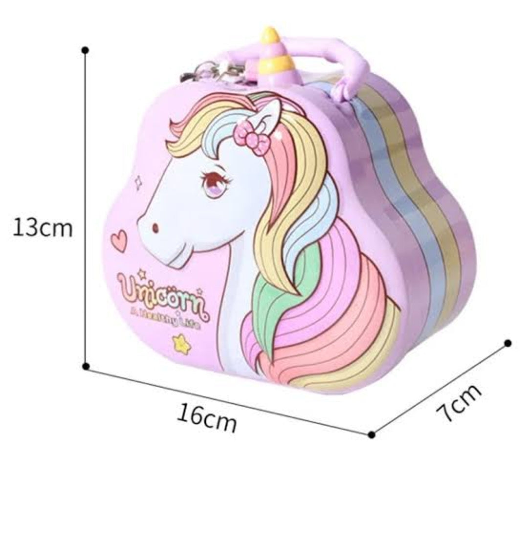 Cute Unicorn Piggy Bank Bank Money Saving Box With Lock!
