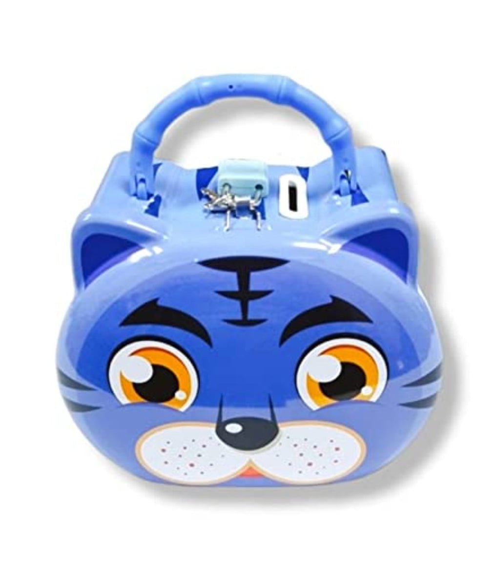 Tiger Piggy Bank Cute Money Case Iron Safe Deposit Box Children's Birthday Gift Creative Desktop Decoration Toys Coin Storage