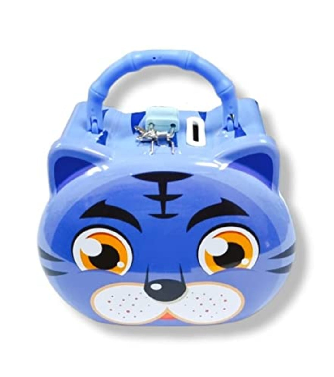 Tiger Piggy Bank Cute Money Case Iron Safe Deposit Box Children's Birthday Gift Creative Desktop Decoration Toys Coin Storage