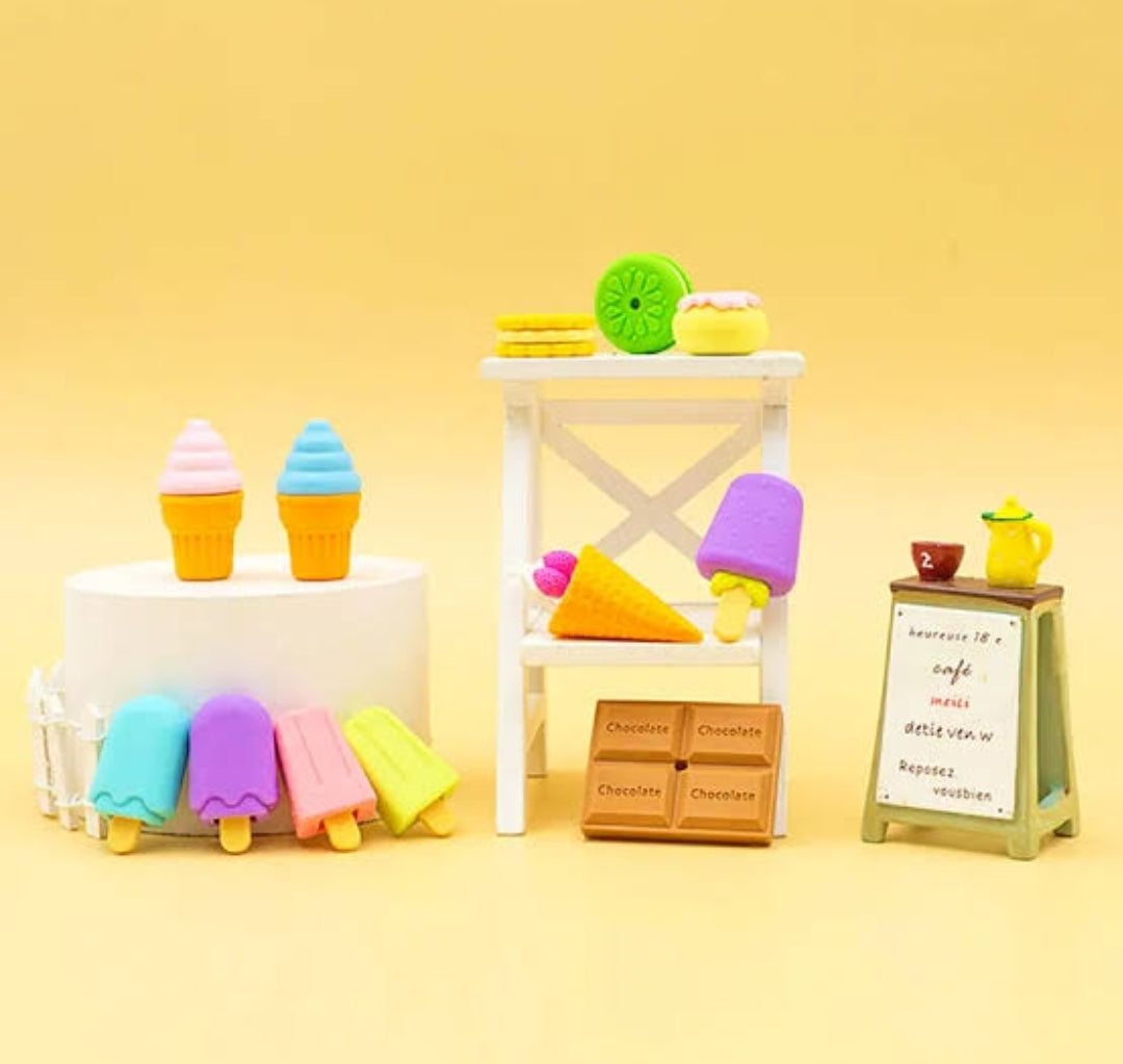 Set of 6 Adorable Cartoon Erasers!