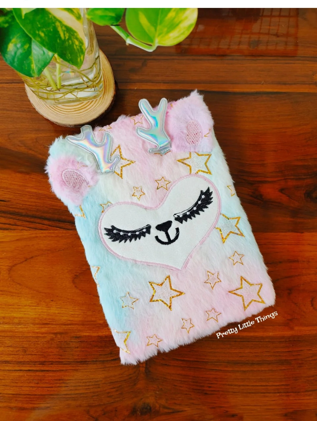 Aesthetic Dreamy Gradient Plush Notebook with 80 Pages, Ideal for Students – Cute Daily Planner, Journal, and Diary for Girls