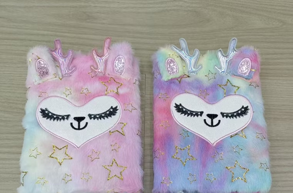 Aesthetic Dreamy Gradient Plush Notebook with 80 Pages, Ideal for Students – Cute Daily Planner, Journal, and Diary for Girls