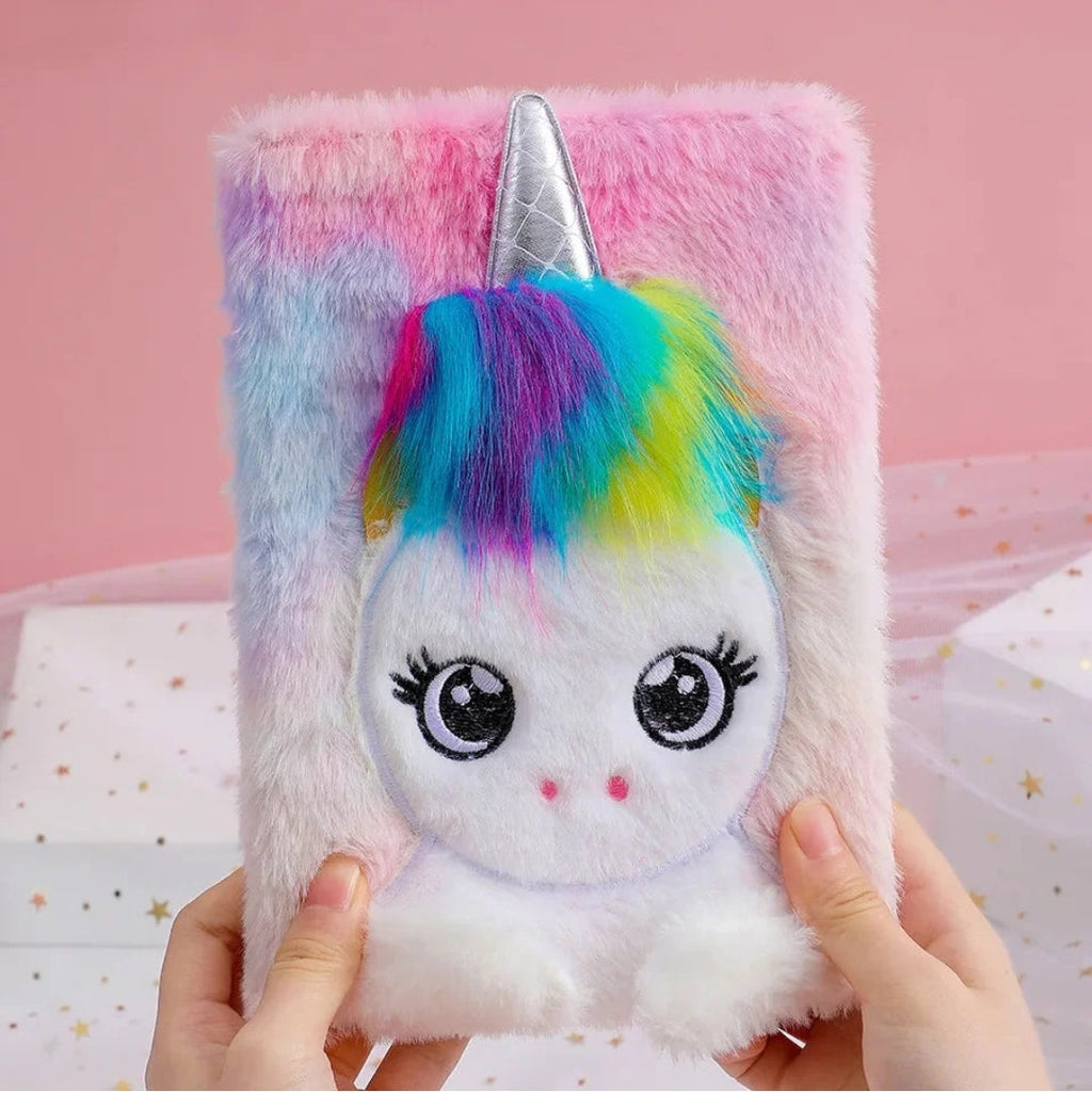 Aesthetic Dreamy Gradient Plush Notebook with 80 Pages, Ideal for Students – Cute Daily Planner, Journal, and Diary for Girls