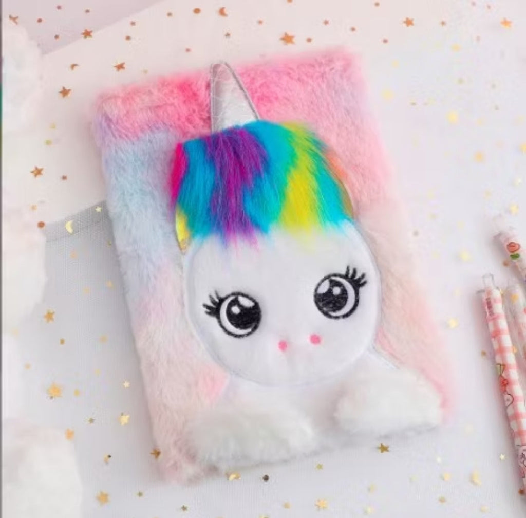 Aesthetic Dreamy Gradient Plush Notebook with 80 Pages, Ideal for Students – Cute Daily Planner, Journal, and Diary for Girls