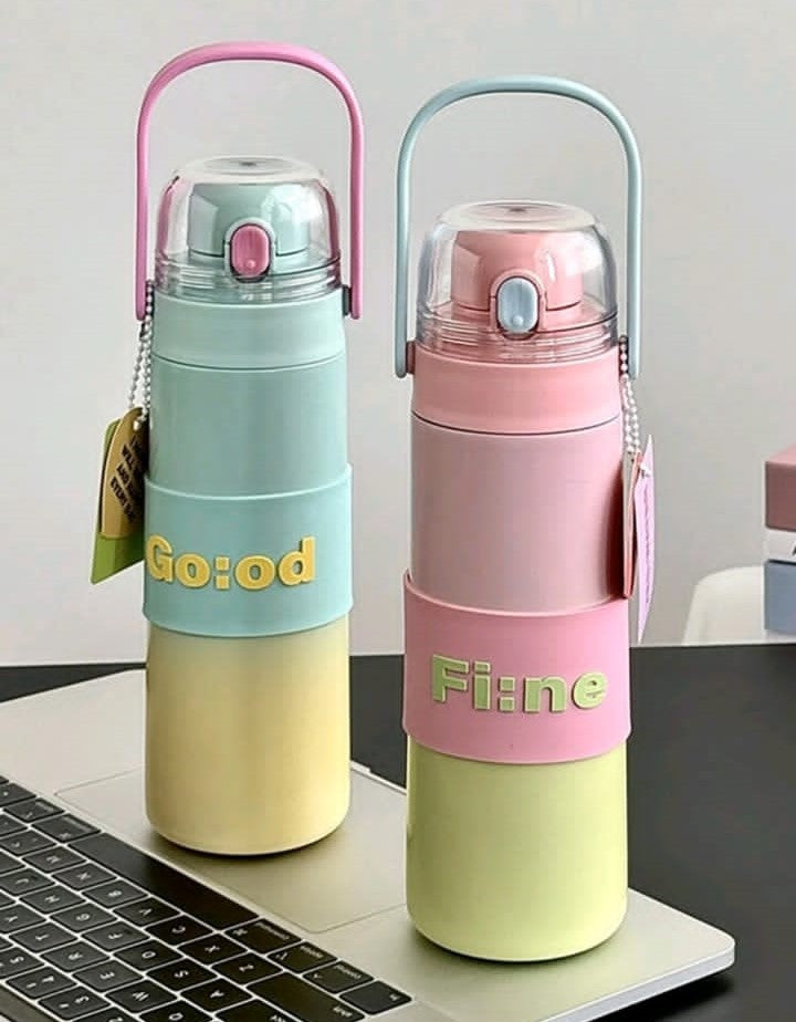 "New, Simple, and Spacious Portable Sports Mug – High-Quality Stainless Steel Direct Drinking Vacuum Cup"