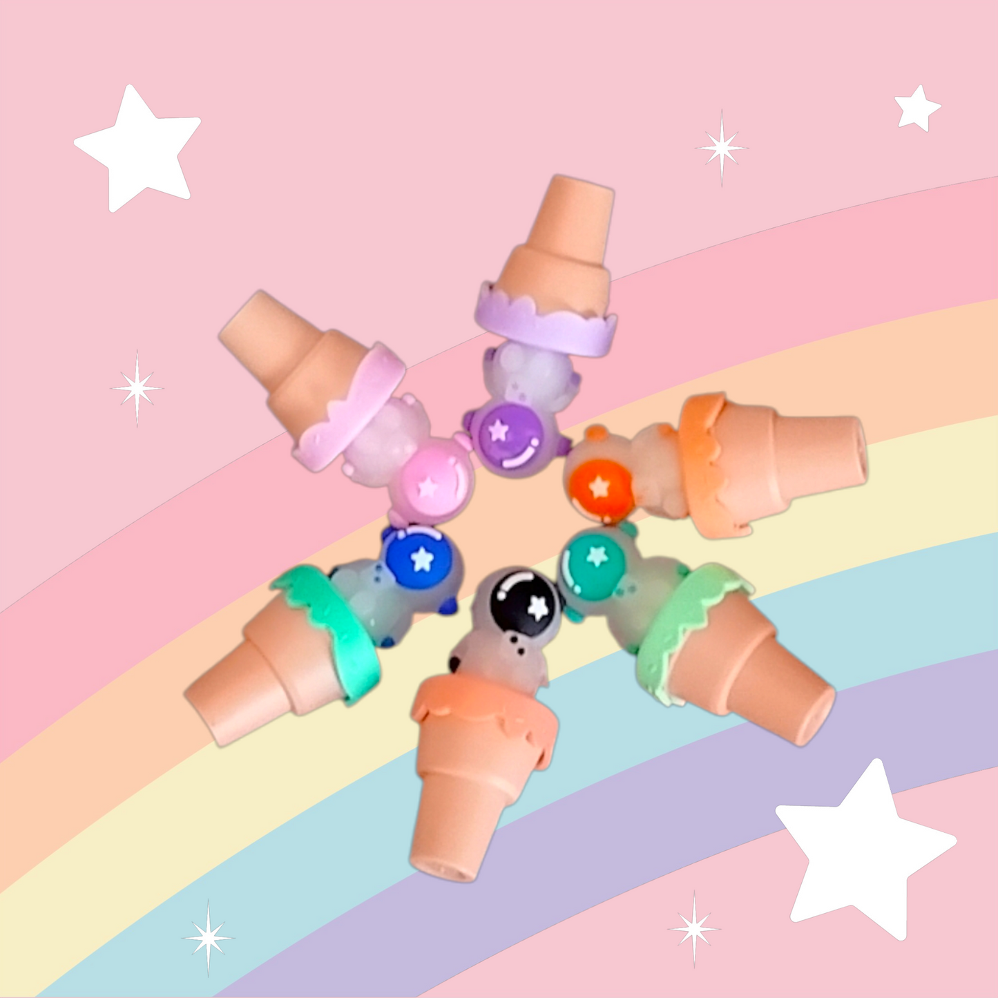 "Mini Astronaut Highlighter Set (6pcs) – Brighten Your Notes with Style"