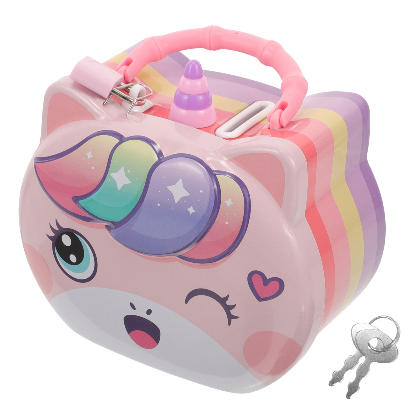 Cartoon Unicorn Piggy Bank Money Box With Lock!