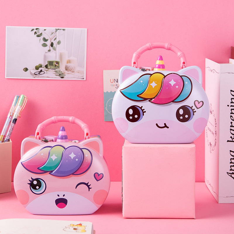 Cartoon Unicorn Piggy Bank Money Box With Lock!