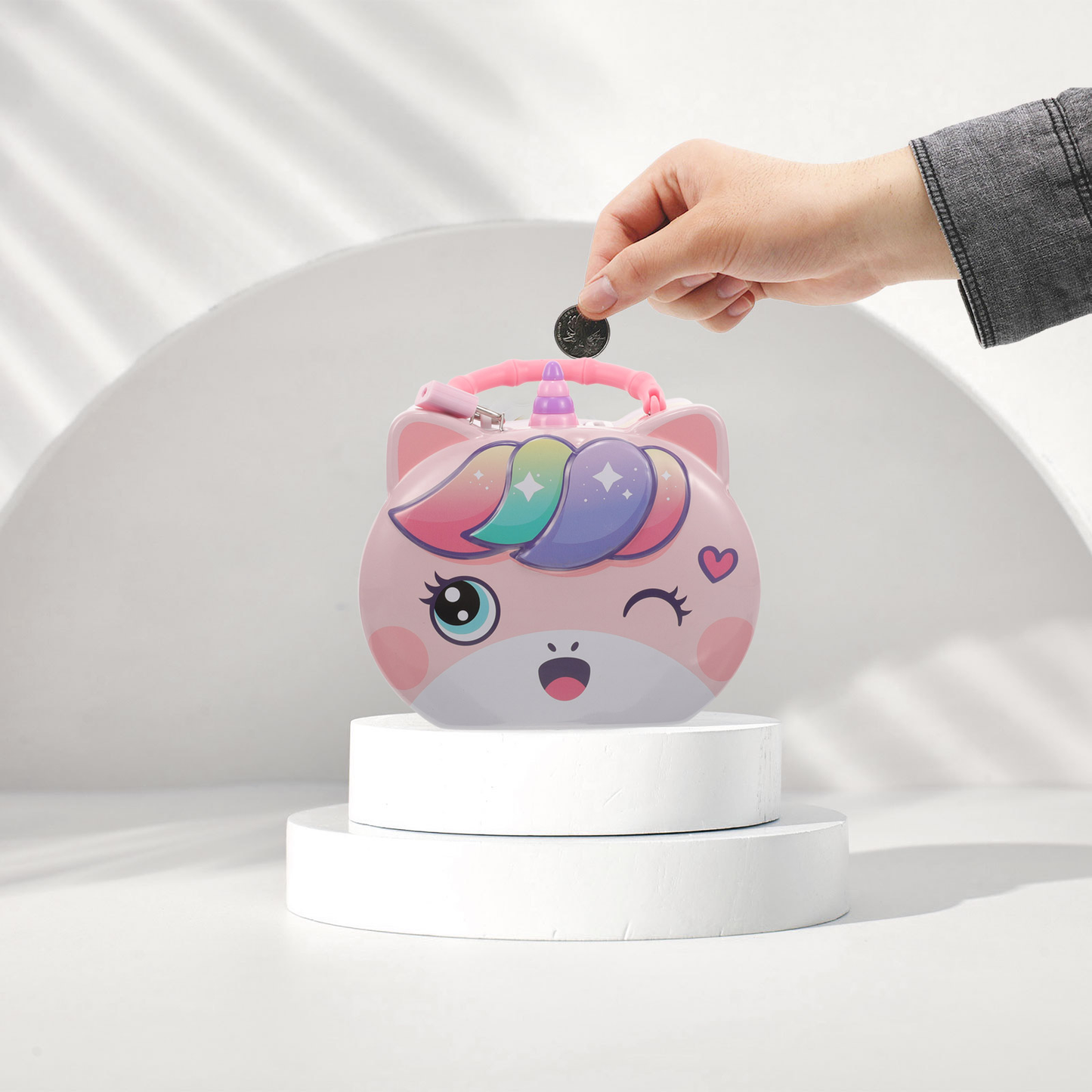 Cartoon Unicorn Piggy Bank Money Box With Lock!