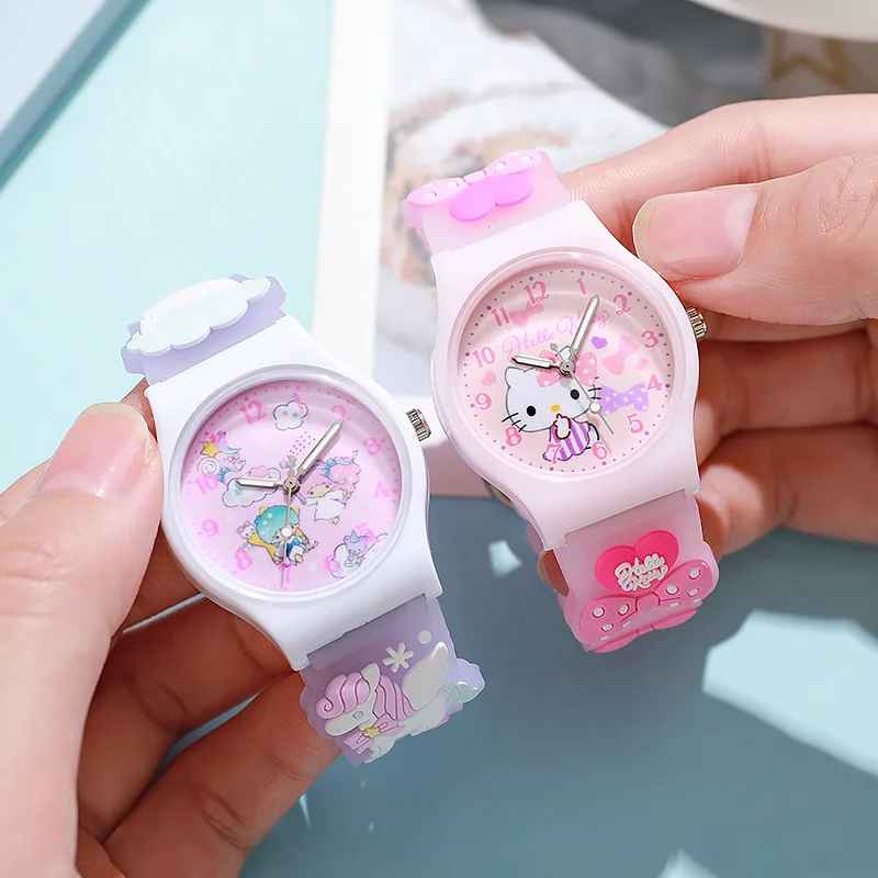 Hello Kitty, Kuromi, My Melody & Cinnamoroll Cartoon Wristwatch – Cute Anime-Themed Kids Watch | Perfect Birthday Gift for Boys & Girls! 🎁⏰