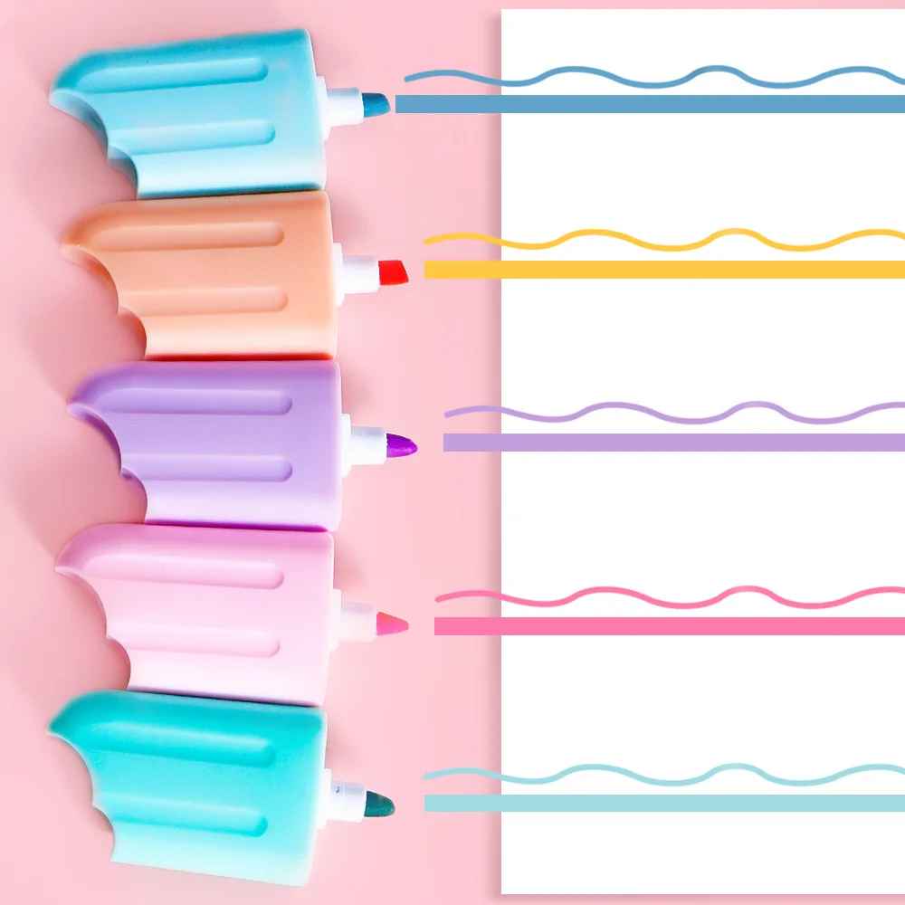6pcs Mini Ice Cream Popsicles In Colorful Fluorescent Pens!