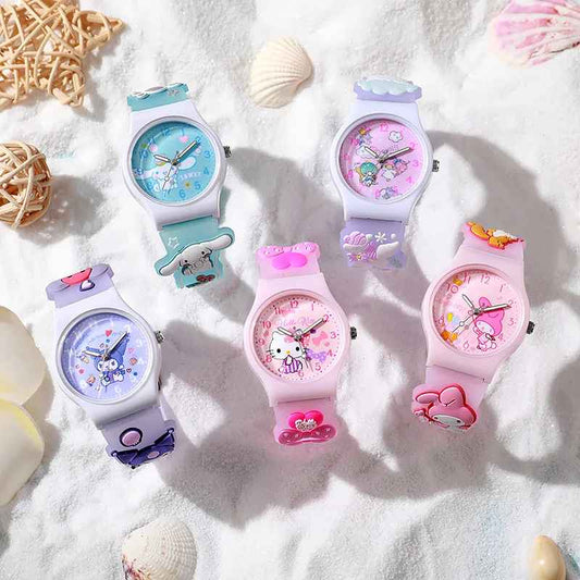 Hello Kitty, Kuromi, My Melody & Cinnamoroll Cartoon Wristwatch!