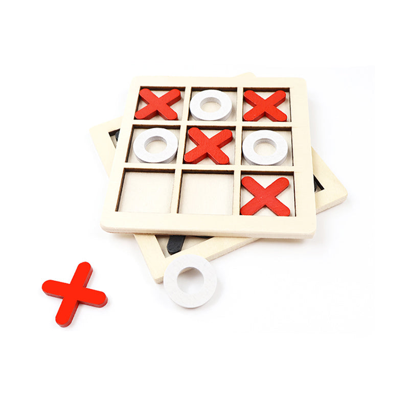 Tic Tac Toe Game - Early Educational Toy for Kids, XOXO Brain Game for Hand-Eye Coordination, Classic Montessori Wooden Puzzle, Interactive Board Game for Boys & Girls, Brain Training Gift