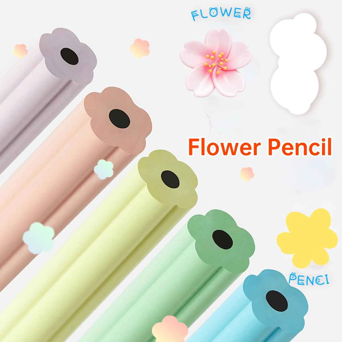 1Pair Petal Pencil HB Macaron Resin Pencils!