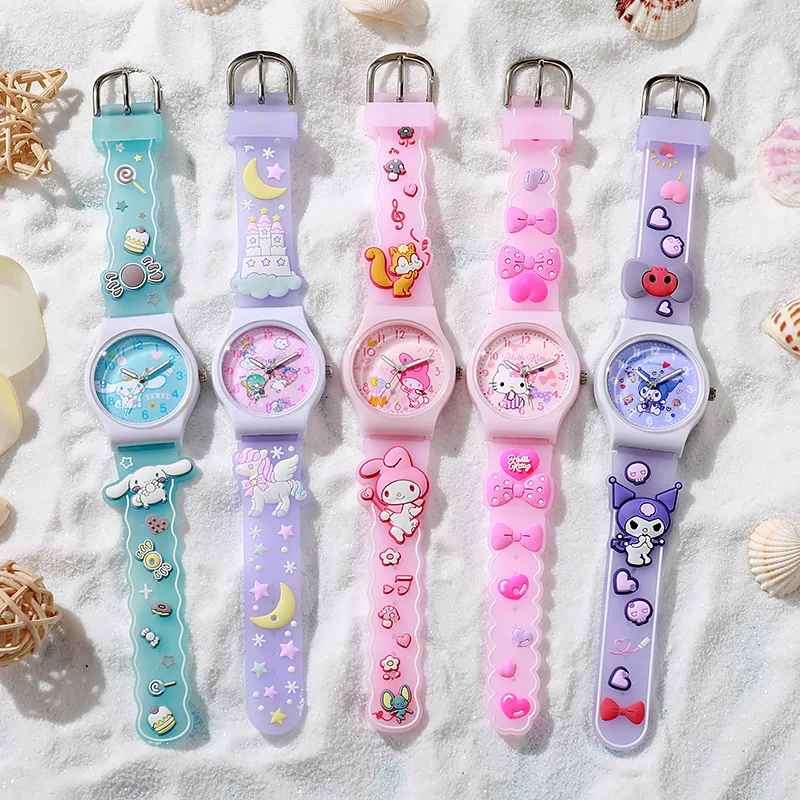 Hello Kitty, Kuromi, My Melody & Cinnamoroll Cartoon Wristwatch!