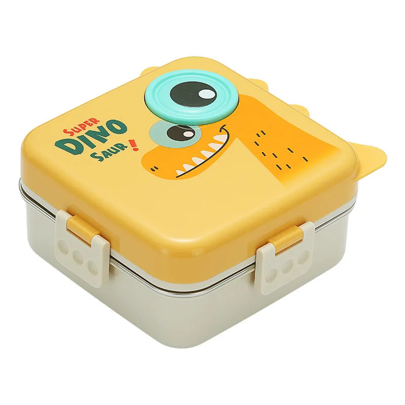 Double-Layer Portable Lunch Box for Kids | Includes Sauce Box, Spoon, and Microwave-Safe Bento Boxes, Food Storage Container Set
