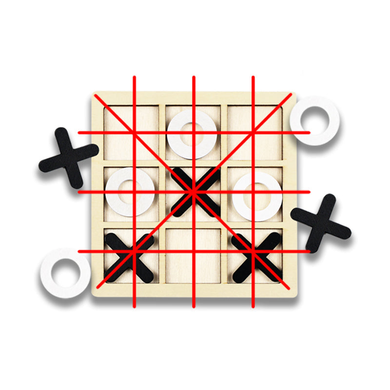 Tic Tac Toe Game - Early Educational Toy for Kids, XOXO Brain Game for Hand-Eye Coordination, Classic Montessori Wooden Puzzle, Interactive Board Game for Boys & Girls, Brain Training Gift