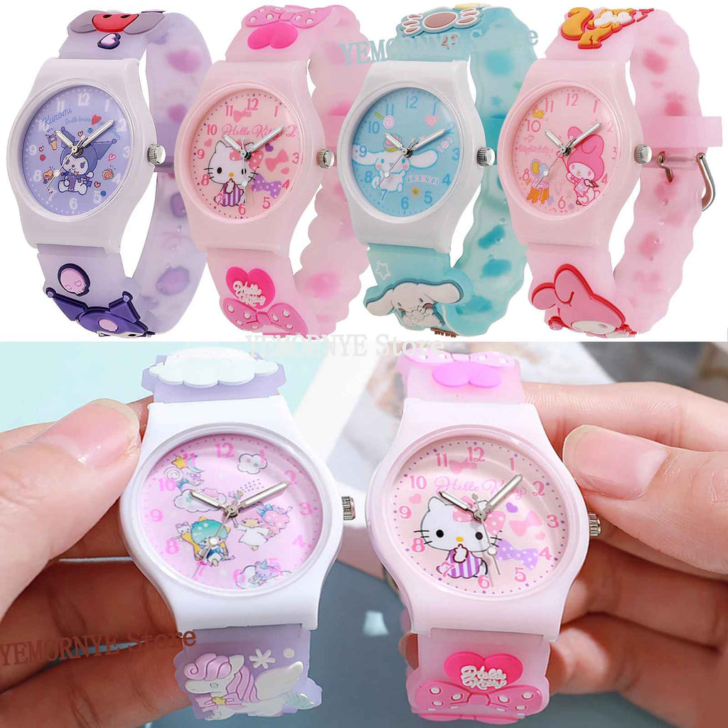 Hello Kitty, Kuromi, My Melody & Cinnamoroll Cartoon Wristwatch – Cute Anime-Themed Kids Watch | Perfect Birthday Gift for Boys & Girls! 🎁⏰