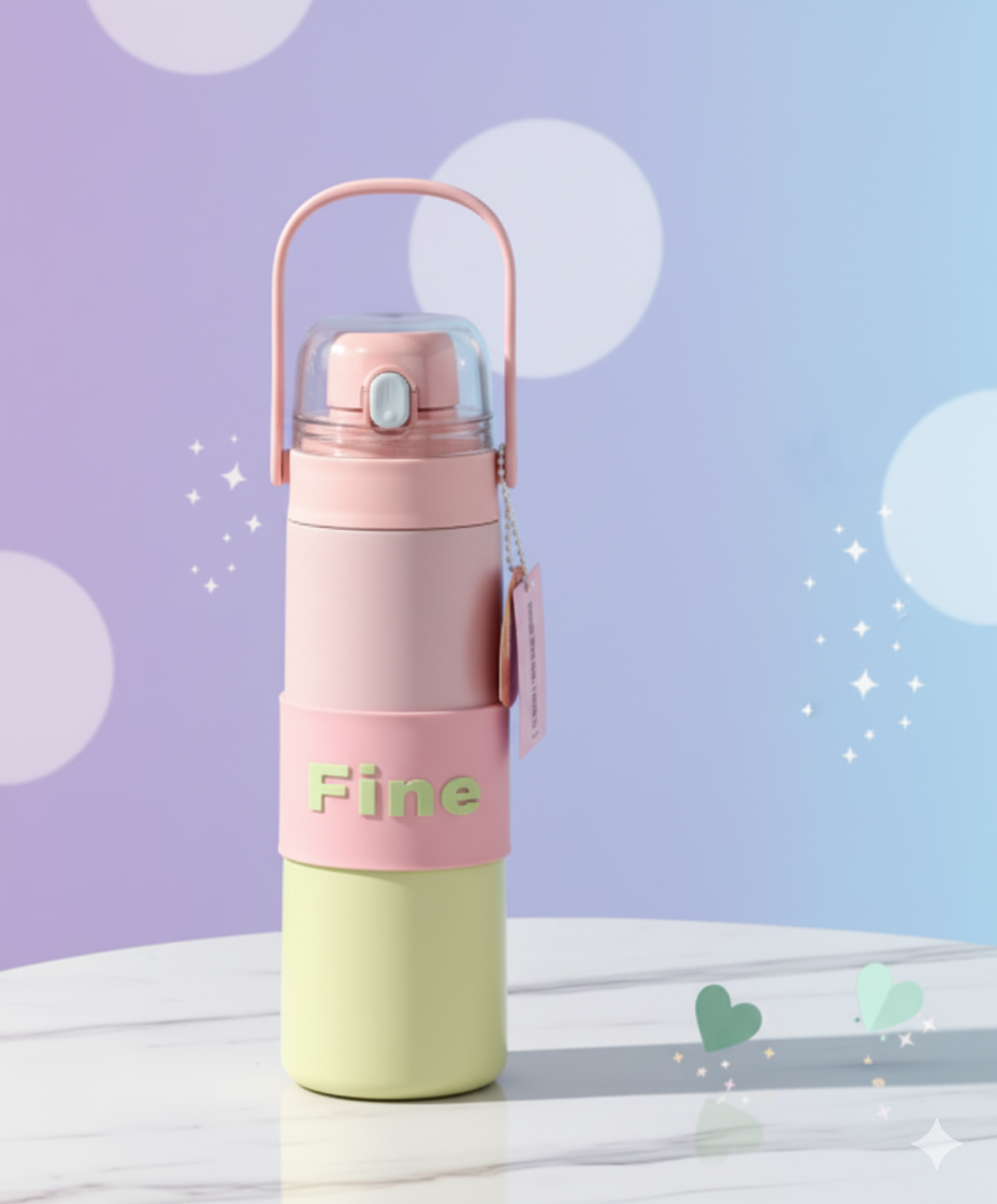 New Simple & Spacious Stainless Steel Portable Water Bottle!