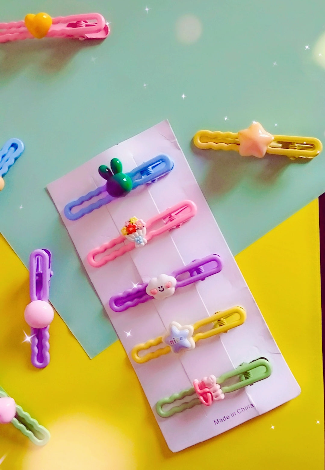 "5-Piece Cartoon Hairpin Set for Girls | Cute Hair Clip Accessories"