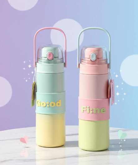 New Simple & Spacious Stainless Steel Portable Water Bottle!