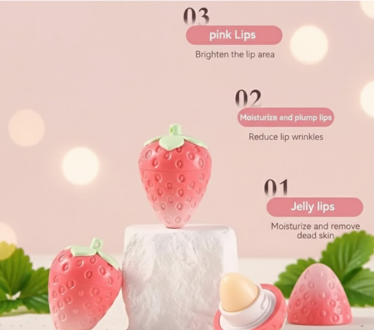 Mini Strawberry Warm Change Lip Balm!