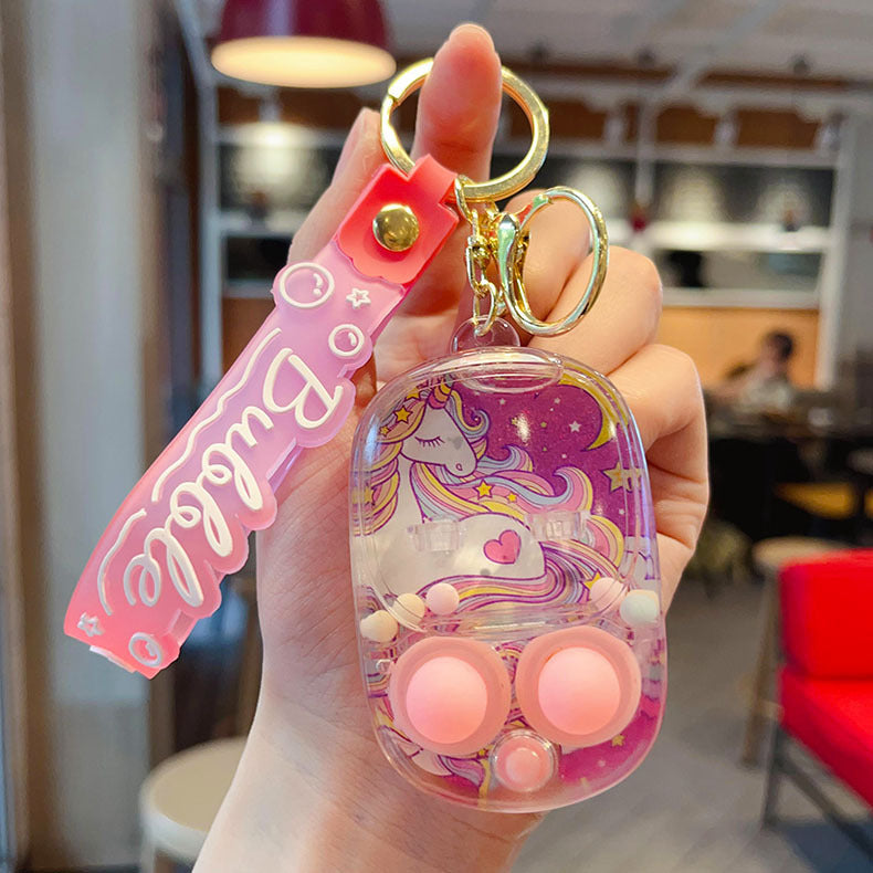 Cute Unicorn Bubble Game Keychain|Stress Relief Fidget Toy with Soft Silicone Buttons & Colorful Design
