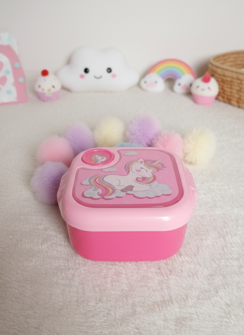 ✨ Cute Unicorn Lunch Box for Girls – Pink Magical Cloud Design ✨