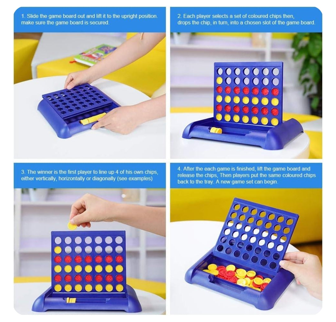 Connect Four Chess Board Game – 2 Player Strategy Puzzle Toy for Kids & Family | Educational Fun Game