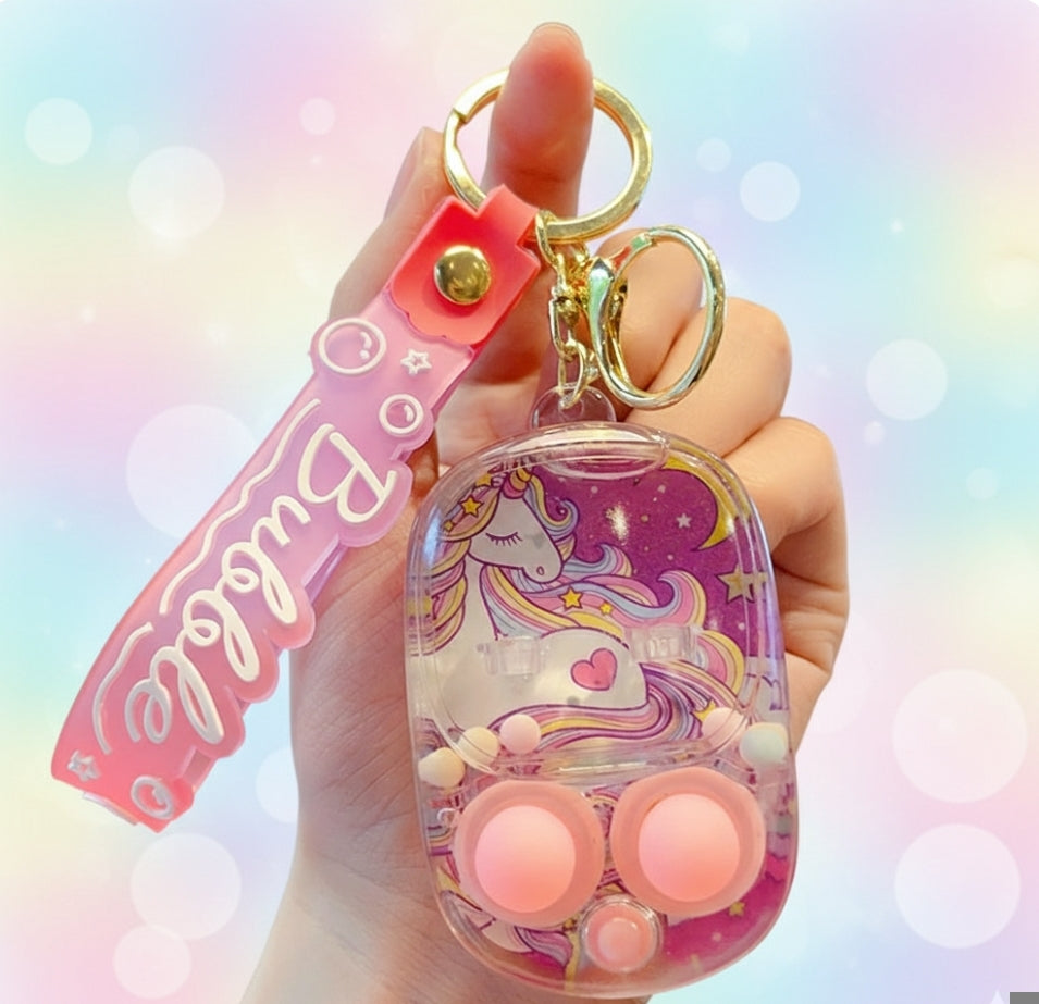 Cute Unicorn Bubble Game Keychain|Stress Relief Fidget Toy with Soft Silicone Buttons & Colorful Design